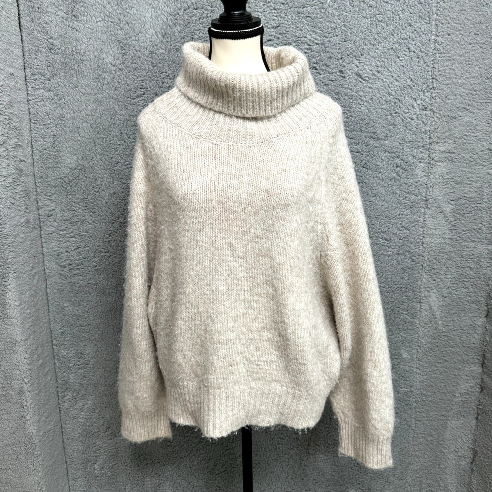 Jolie‎ Wool  Blend Sweater Women Large Tan Quiet Luxury Elegant Timeless Neutral